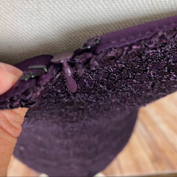 R & M Richards Dress 8 Sleeveless Lacy Sequin Tiered Lined Sheath Purple NWT - Picture 9 of 12